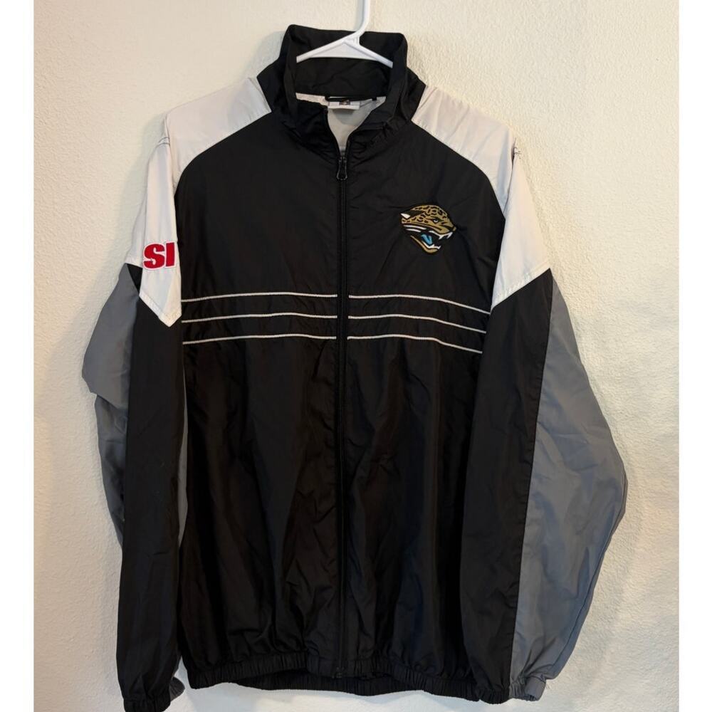 NFL Team Apparel Jacksonville Jaguars Windbreaker Jacket Black Men's Large